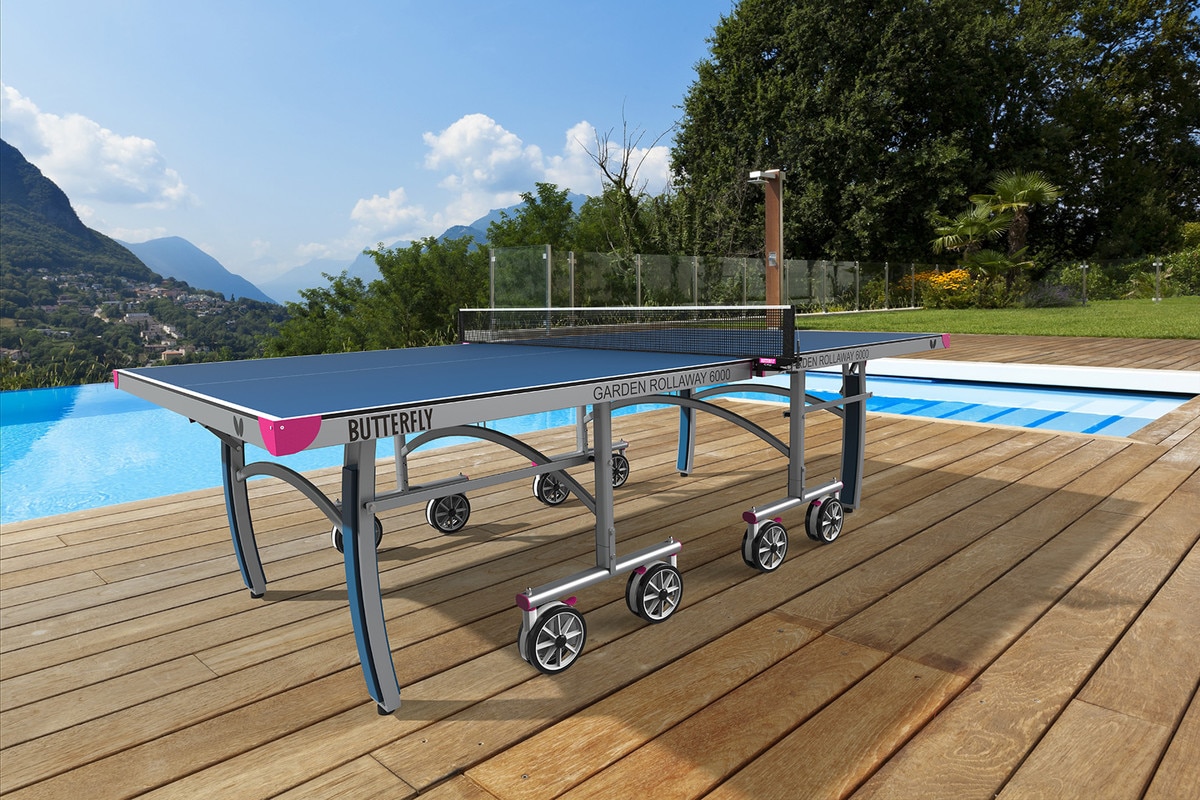Butterfly Garden 6000 Outdoor Table: Blue Table Poolside in Playmode